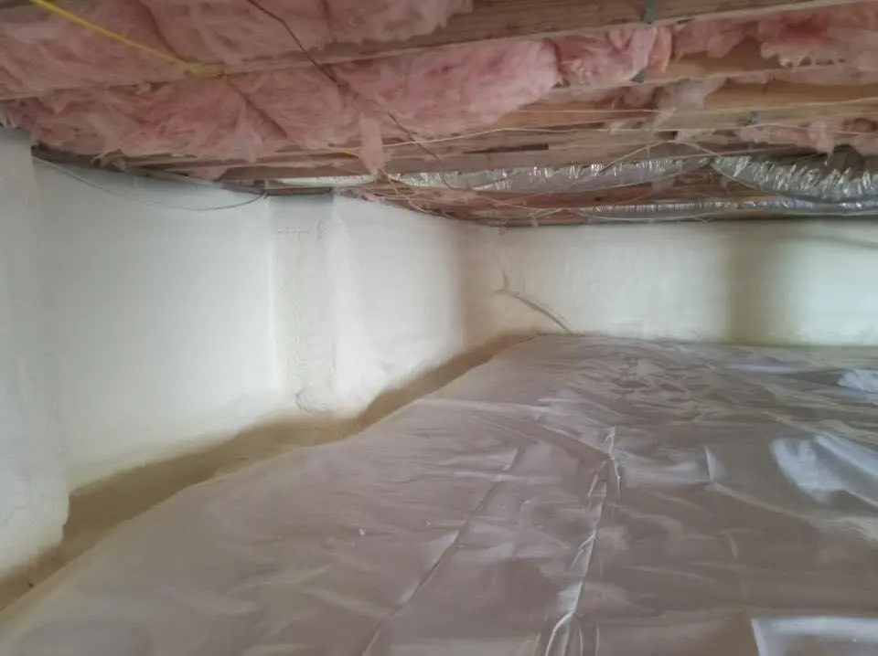 Crawl space encapsulation with closed-cell spray foam for Spray Foam Roofing in Depew